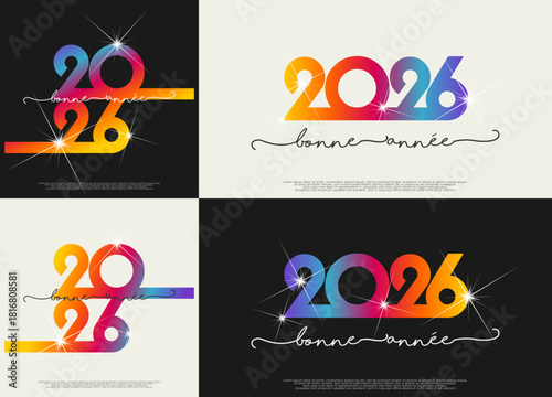 Bonne année - meilleurs vœux 2026 - vecteur pour affiche bannière salutation et célébration du nouvel an 2026.