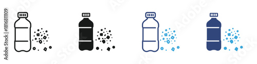 Microplastics icon set, vector illustration . 