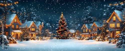 christmas tree in snow