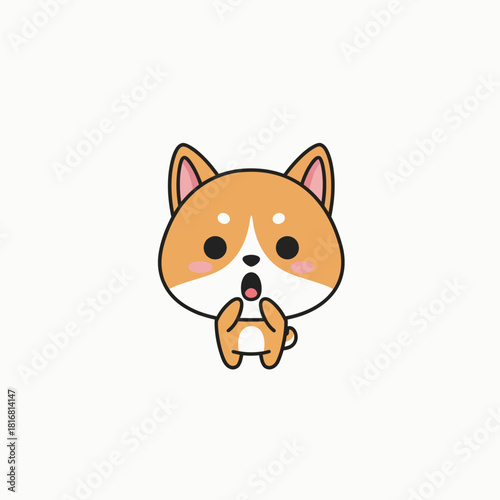 Cute Flat Vector Icon of Shocked Sam the Napper. Surprised Content Holiday Character Waking Up Suddenly. Christmas Rest and Leisure Design Element Illustration.