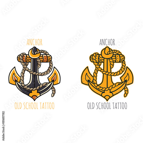 Old School Tattoo Anchor Designs nautical maritime