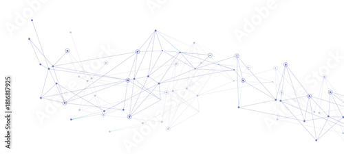 Abstract tech network connection dots. Digital technology and big data analysis background. White background with plexus lines.abstract technology background