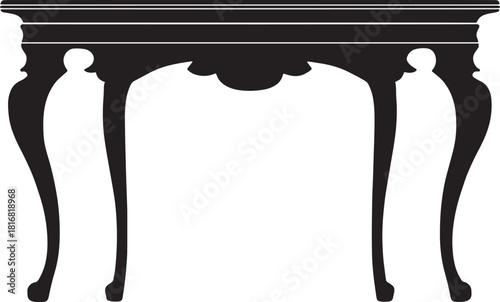 Elegant Silhouette of an Antique Table with Decorative Legs and Smooth Surface a Classic Design Element