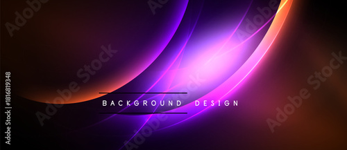 Abstract vibrant background. Purple, orange hues blend, creating dynamic light effects. Modern design element for digital projects.