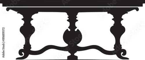 Elegant Table Silhouette Design for Interior Decor and Furniture Presentations in Modern and Classic Styles