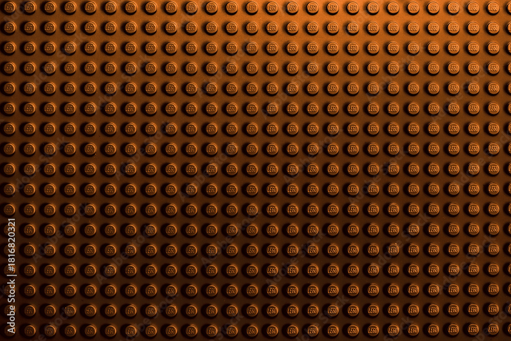 Obraz premium Warm Brown or Copper LEGO Brick Surface Texture Background