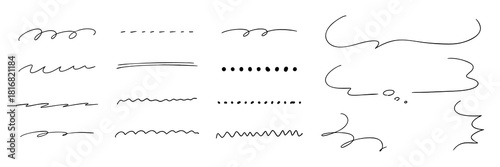 手描きのラインと吹き出しセット