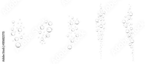 Fizzy bubbles of Water. Bubble drops of water Vector illustration.