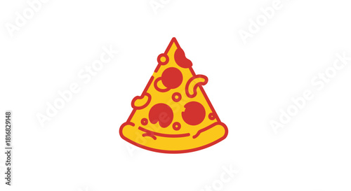 A Delightful Pizza Slice Vector Illustration Showcasing Vibrant Food Artwork