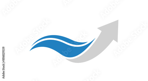 Abstract Arrow Illustrating Growth and Success with Clean Lines and Modern Design Elements