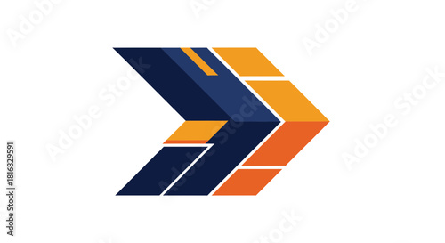 Abstract Arrow Logo Illustrating Forward Movement, Progress, and Business Growth Concepts