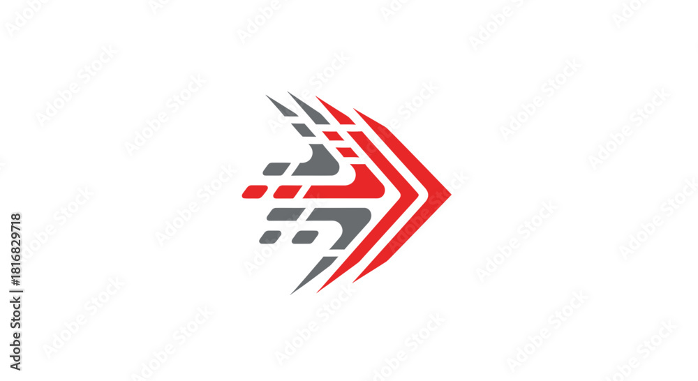 Obraz premium Abstract Arrow Logo Illustrating Speed and Direction with Modern and Digital Aesthetics
