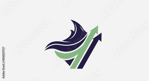 Abstract Arrow Logo Illustrating Growth, Progress, And Success In Minimalist Style.