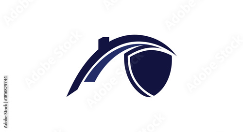 Abstract And Dynamic Logo Representing Security, Protection, And Architecture Concepts