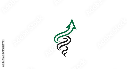 Abstract Arrow Rising In A Spiraling Pattern, Representing Growth Or Ascent