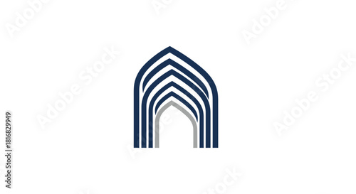Abstract Archway Emblem Illustrating Geometric Design and Modern Aesthetic Appeal