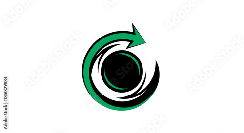 Abstract Arrow and Circle Concept Illustrates Forward Movement and Circular Transition Processes