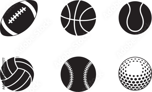 Sports balls collection for recreation and fitness