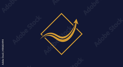 Abstract Business Symbol Depicting Financial Growth and Progress against a Dark Background