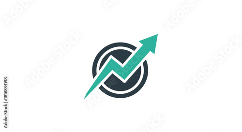 Abstract Business Symbol Depicting Financial Growth and Rising Success, Digital Icon