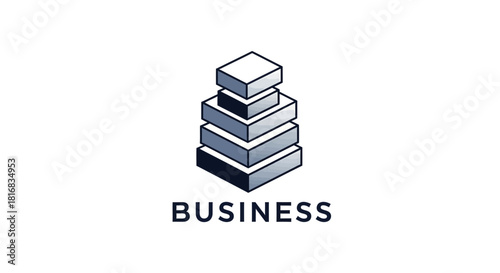 Abstract Business Symbol Representing Growth and Development Visualized in Ascending Stages of