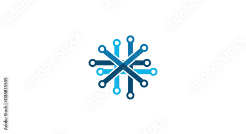 Abstract Circuit Design: Technology Logo Depicting Interconnected Digital Network