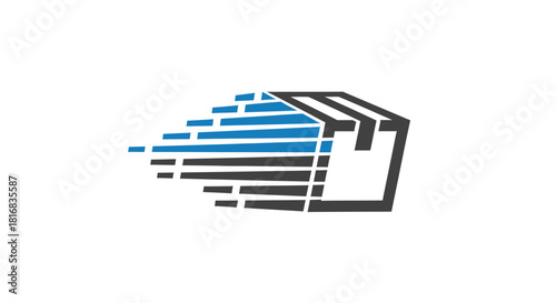Abstract Box Icon Illustrating Rapid Delivery and Swift Freight Transportation