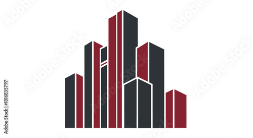Abstract Buildings: A Modern and Concise Graphic Representing Urban Development