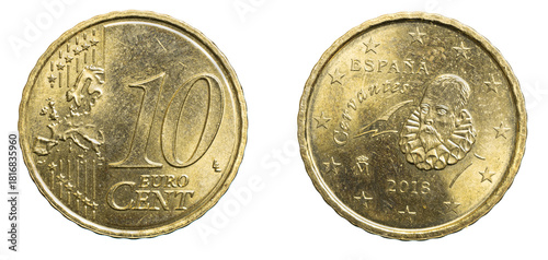 Wallpaper Mural ten euro cent coin isolated on white background Torontodigital.ca