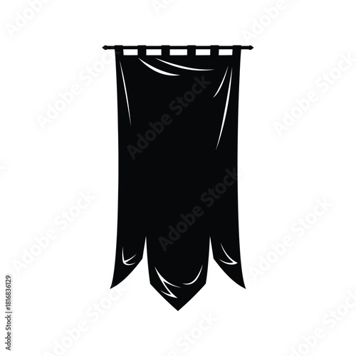 Black medieval banner silhouette