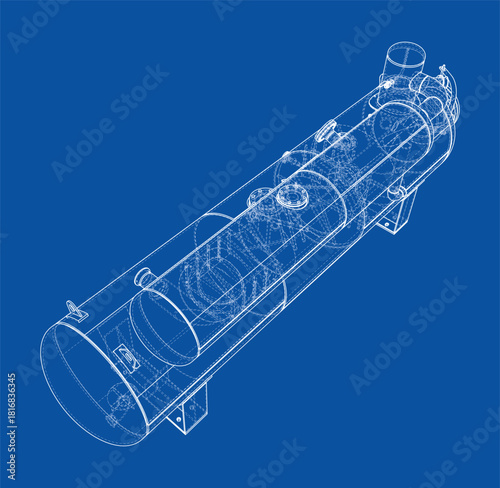 Industrial Equipment Blueprint. Vector