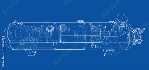 Industrial Equipment Blueprint. Vector