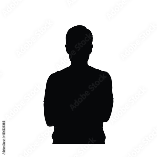 Man standing with arms crossed silhouette