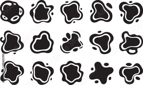 Dynamic modern ink blot shapes for trendy designs