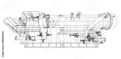 Industrial Equipment Blueprint. Vector