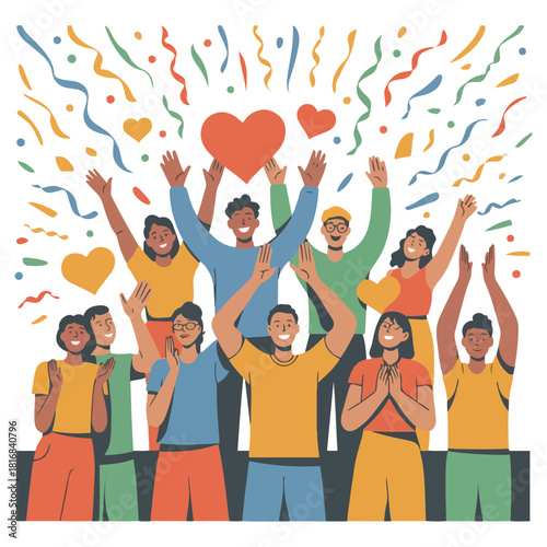 Volunteering and humanitarian aid solid-color illustrations — disaster relief, blood donation, food distribution, medical help, and teamwork concepts