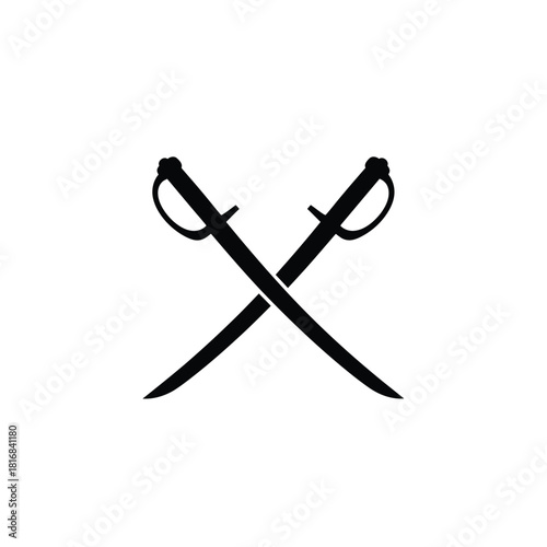 Two crossed sabers silhouette