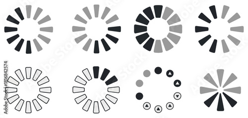 circular loading spinner progress icon set