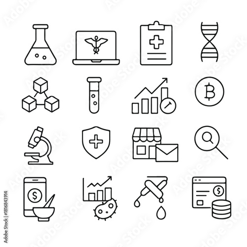 Medical Research and Lab Icons