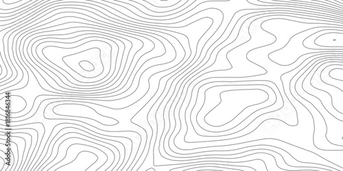 Topography Line Waves. Abstract Geographic Terrain Background Vector.