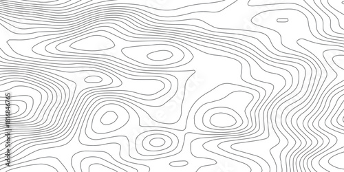 Abstract Terrain Flow Lines – Minimal Contour Map Vector Design.