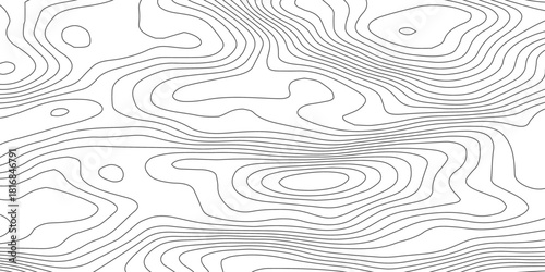 Abstract Terrain Flow Lines – Minimal Contour Map Vector Design.