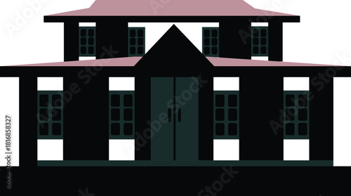 Illustration of a dark haunted house