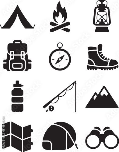 Plan your next adventure outdoors now with icons