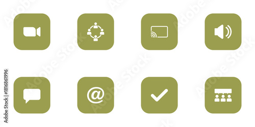 Minimal Black UI Action and Communication Icons Set