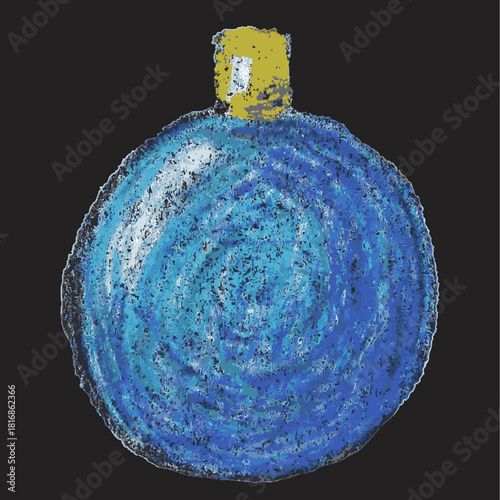 Christmas Baubles Clipart – Boules de Noël colorées dessinées au pastel, décorations festives faites main pour cartes, affiches et projets créatifs