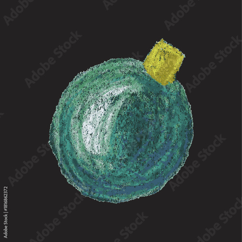 Christmas Baubles Clipart – Boules de Noël colorées dessinées au pastel, décorations festives faites main pour cartes, affiches et projets créatifs