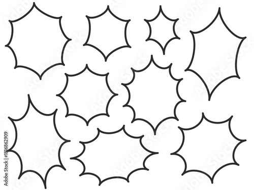 枠ありの白いギザギザのフレームセット