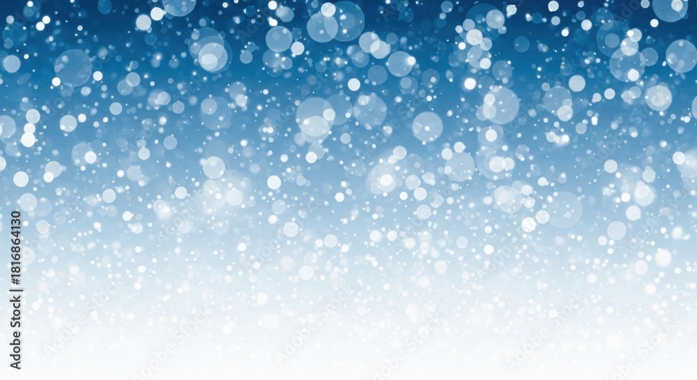 Fototapeta premium Winter holiday falling snow bokeh effect on a blue gradient background
