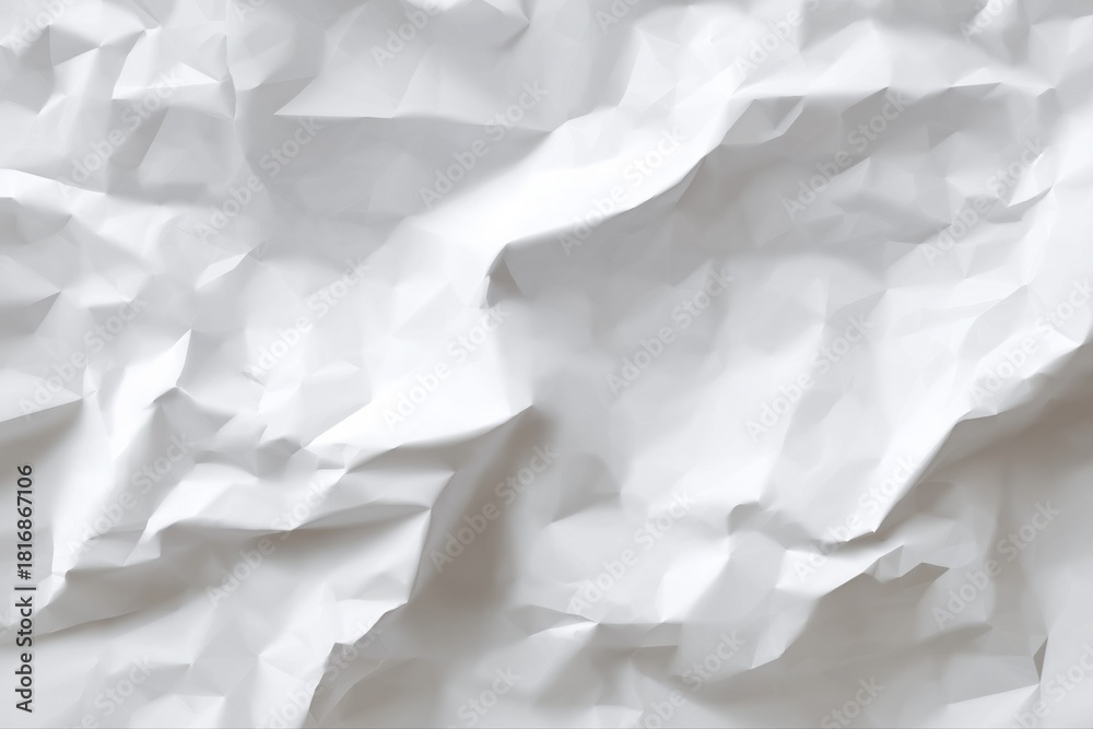 Fototapeta premium Crumpled white paper texture with shadows and light effects